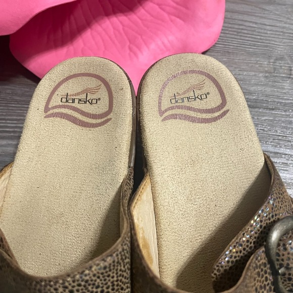 DANSKO Sophie Sandals Metallic Iridescent Leather Clogs Comfort EUR 38/ US 7.5 - Picture 5 of 12